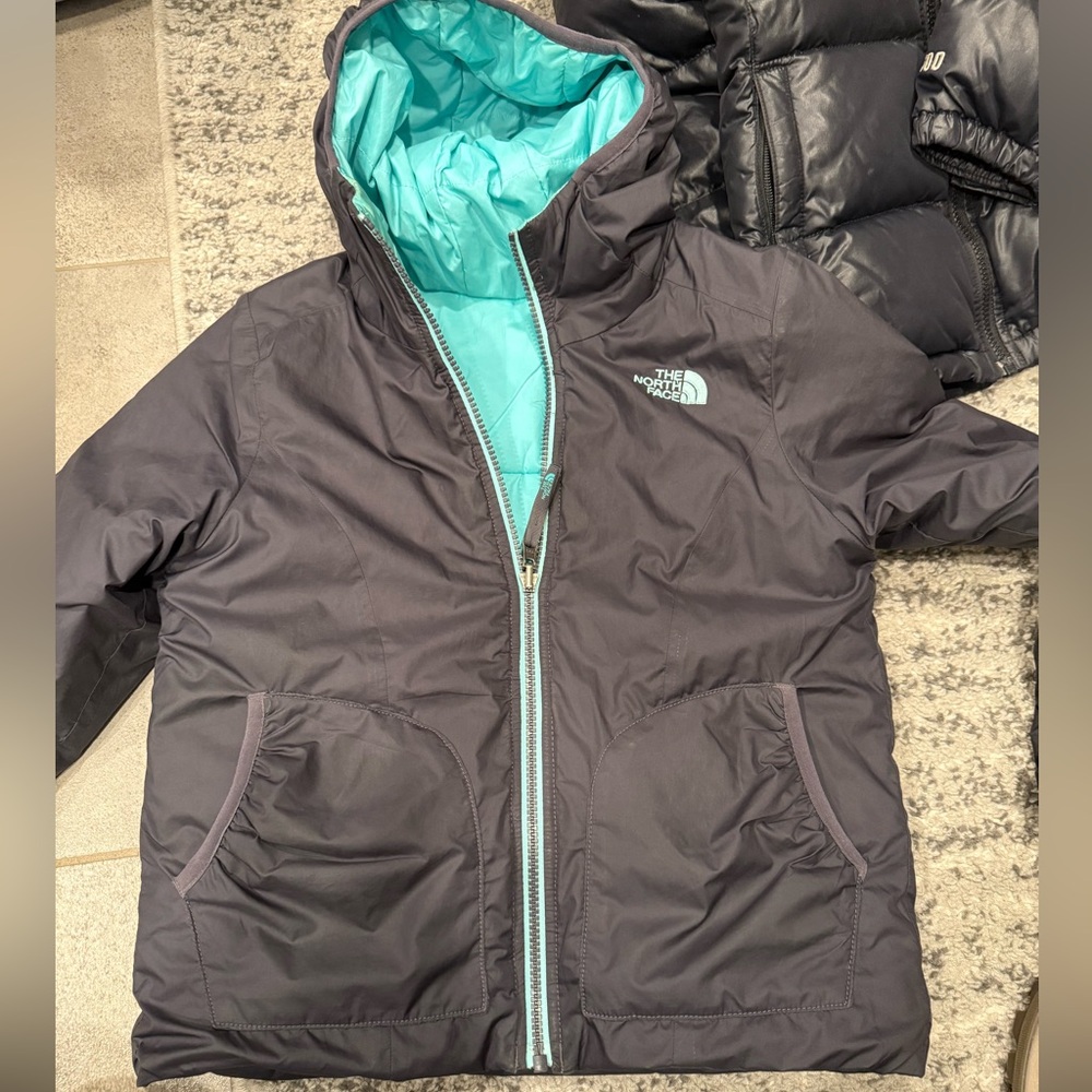 little girl north face coat reversible